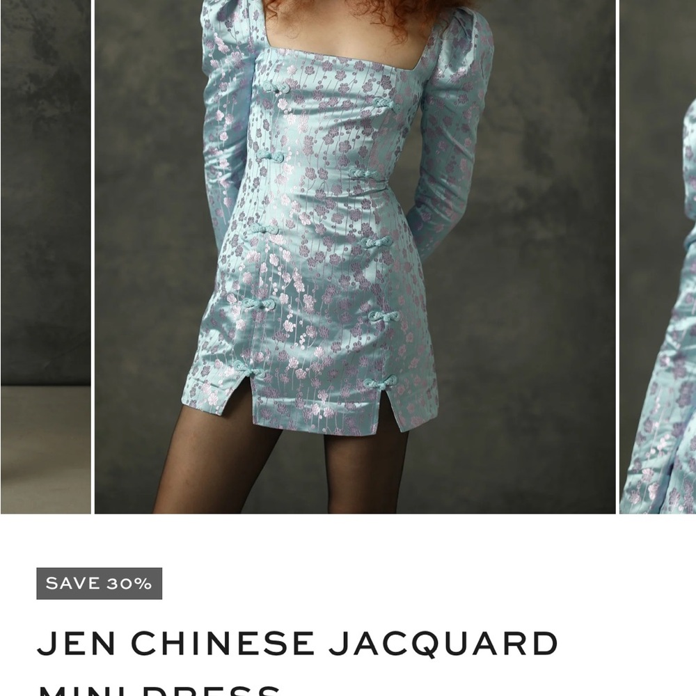 Sau Lee Jen Chinese Jacquard Mini Dress Size 2